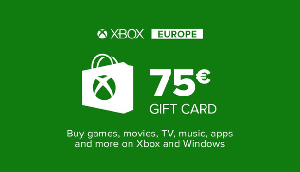 Microsoft Store Carte cadeau Xbox Live 75€ (zone Euro)