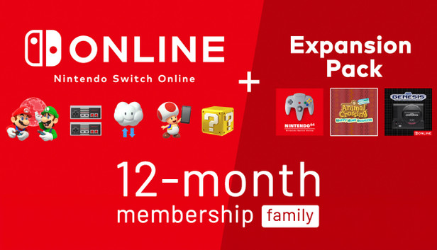 Nintendo Eshop Abonnement Switch Online + Pack additionnel 12 mois (Famille)