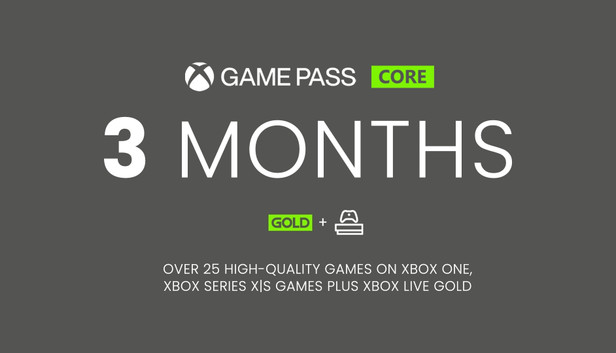 Microsoft Store Xbox Game Pass Core 3 Mois